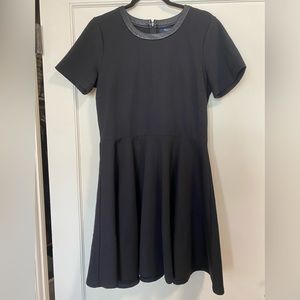 Madewell Slater Dress Leather Detail Size L